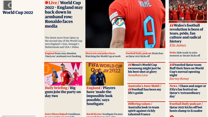 The Guardian announces 2022 World Cup coverage