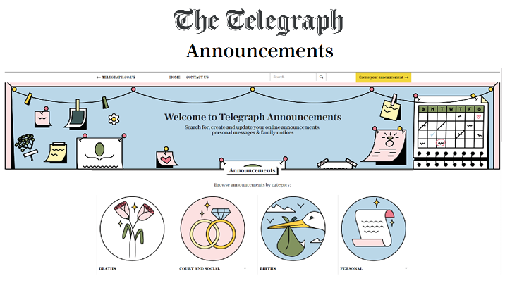 The Telegraph rolls out self-service announcements
