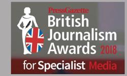 British Journalism Awards for Specialist Media 2018 – the shortlist